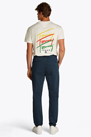 Erkek Beli Bağcıklı Paçası Lastikli Esnek Pamuklu Jogger Pantolon - Lacivert | 30/32