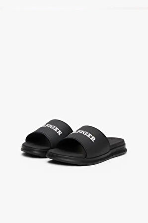 Tommy Hilfiger Erkek Dokulu Logo Siyah Havuz Terliği