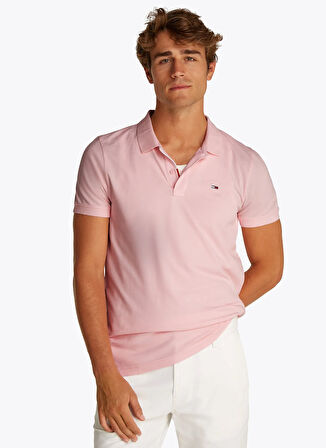 Tommy Jeans Pembe Erkek Polo T-Shirt DM0DM20676TH3 TJM SLIM PLACKET POL