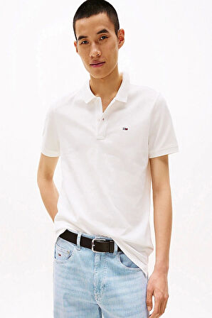 Tommy Hilfiger Erkek  Beyaz  Slim Fit  Polo T-Shirt