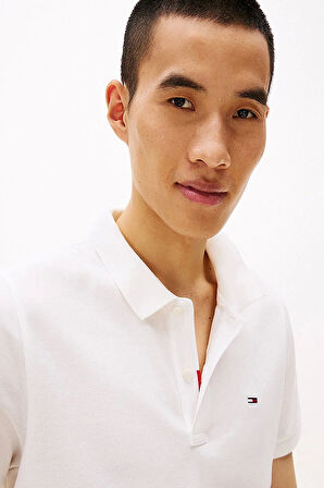 Tommy Hilfiger Erkek  Beyaz  Slim Fit  Polo T-Shirt