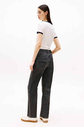 Kadın Layla Yüksek Bel Dar Düz Kesim Jean Pantolon - Eskitme Siyah | 31/30