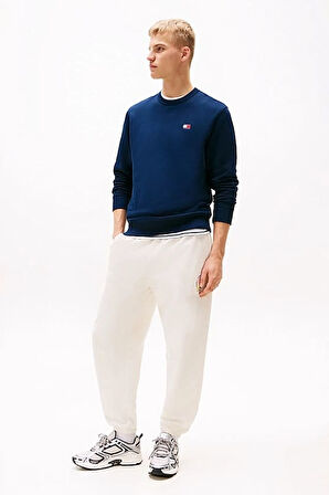 Erkek Reg Badge Bisiklet Yaka Sweatshirt - Lacivert | L