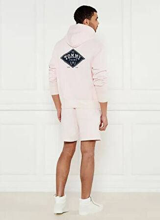 Tommy Jeans Kapüşon Yaka Pembe Erkek Sweatshırt DM0DM20840TH3 TJM RLX VRSITY GRPH