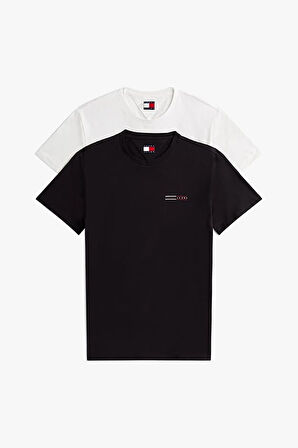 Erkek Tjm Slim 2'li Paket T-Shirt - Ekru/Siyah | L