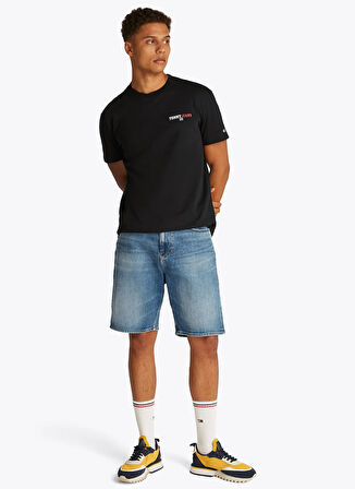 Tommy Jeans Bisiklet Yaka Siyah Erkek T-Shirt DM0DM20815BDS TJM REG DNA GRAPHIC