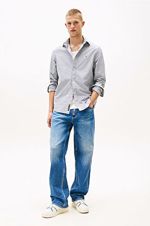 Erkek Regular Fit Düğmeli Yaka Oxford Gömlek - Gri | M