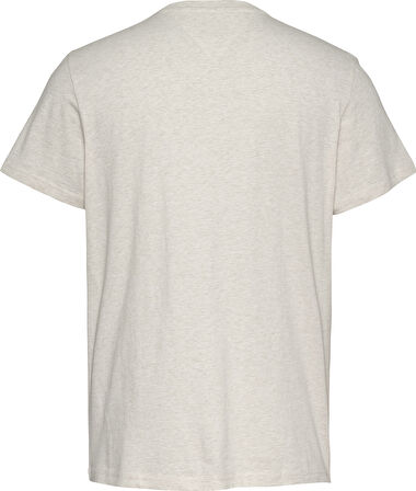 TOMMY HILFIGER Erkek Marka Logolu Pamuklu Günlük Kullanıma Uygun Krem T-Shirt DM0DM20740 AE3
