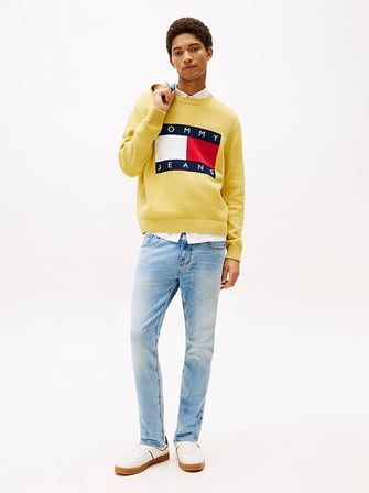 TOMMY HILFIGER Erkek Marka Logolu Çift Cep Şık Görünüşlü Günlük Kullanıma Uygun Denim Jeans Mavi Jeans DM0DM21033 1AB