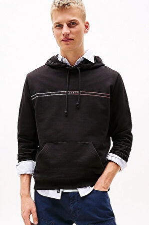 Erkek Tjm Kapüşonlu Sweatshirt - Siyah | L
