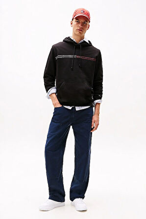 Erkek Tjm Kapüşonlu Sweatshirt - Siyah | L