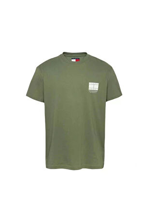 Tommy  Hilfiger Erkek  Yeşil Logolu T-Shirt