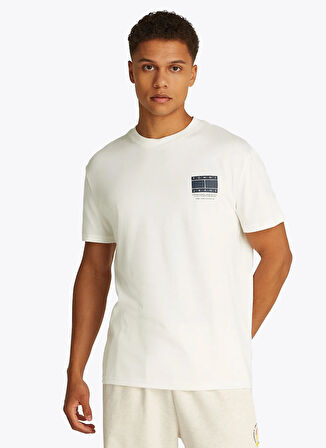 Tommy Jeans Bisiklet Yaka Ekru Erkek T-Shirt DM0DM20814YBL TJM REG DNA GRAPHIC