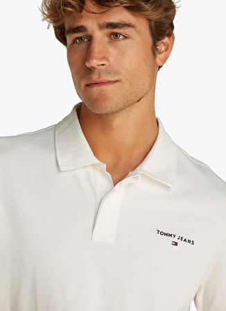 Tommy Jeans Ekru Erkek Polo T-Shirt DM0DM20914YBL TJM REG LINEAR POLO
