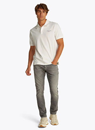 Tommy Jeans Ekru Erkek Polo T-Shirt DM0DM20914YBL TJM REG LINEAR POLO