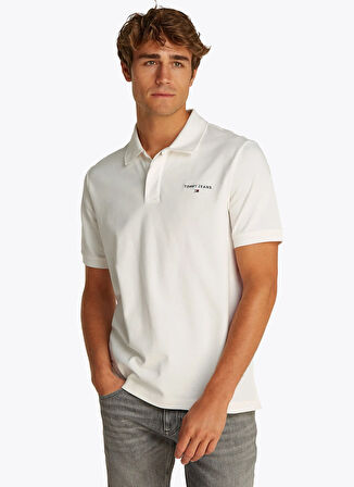 Tommy Jeans Ekru Erkek Polo T-Shirt DM0DM20914YBL TJM REG LINEAR POLO
