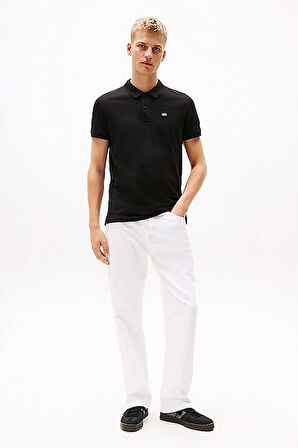 Erkek Tjm Tek Renk Polo T-Shirt - Siyah | XS