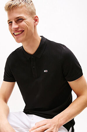 Erkek Tjm Tek Renk Polo T-Shirt - Siyah | XS