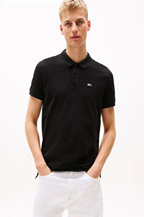 Tommy Hilfiger Erkek  Siyah Slim Fit  Polo T-Shirt