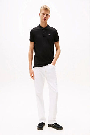 Tommy Hilfiger Erkek  Siyah Slim Fit  Polo T-Shirt