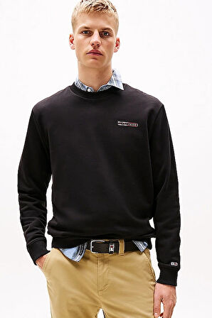 Erkek Tjm Tek Renk Sweatshirt - Siyah | S