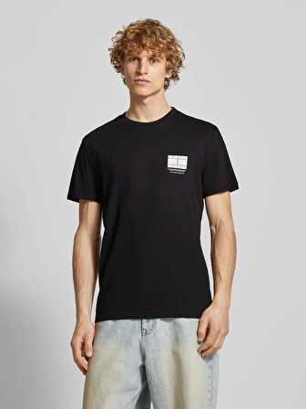 Tommy Hilfiger Erkek  Siyah Logolu T-Shirt