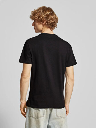 Tommy Hilfiger Erkek  Siyah Logolu T-Shirt