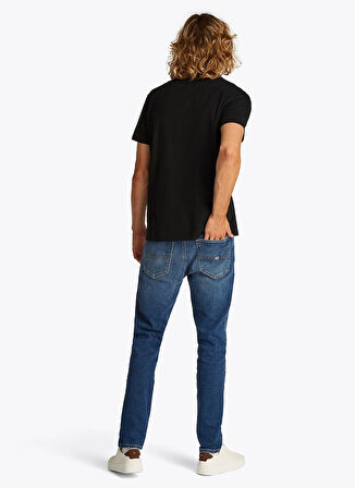 Tommy Jeans Bisiklet Yaka Siyah Erkek T-Shirt DM0DM20818BDS TJM REG VRSITY NVL