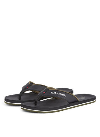 Tommy Hilfiger Siyah Erkek Plaj Terliği PADDED COMFORT HILFIGER B SANDAL