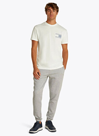 Tommy Jeans Bisiklet Yaka Ekru Erkek T-Shirt DM0DM20774YBL TJM REG PAISLEY FLG