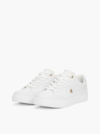 TOMMY HILFIGER Kadın Marka Logolu Günlük Kullanıma Uygun Ekru Sneaker FW0FW08322 0LH