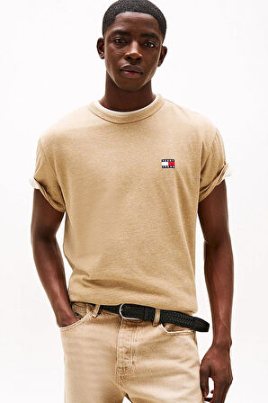 Erkek Tjm Badge T-Shirt - Camel | L
