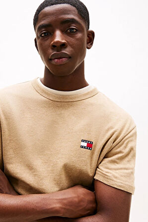 Erkek Tjm Badge T-Shirt - Camel | L