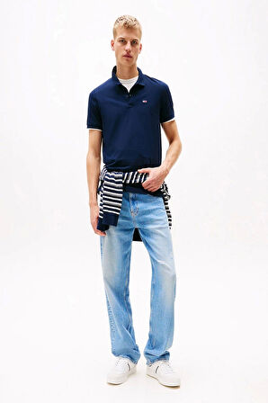 Tommy Hilfiger Erkek  Lacivert Slim Fit Polo T-Shirt