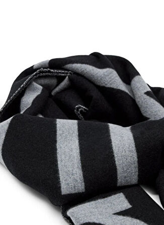 Calvin Klein Gri Kadın Atkı FRINGES 2-TONES WOOL BLEND SCARF