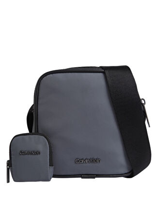 Calvin Klein Gri Erkek Postacı Çantası CK EST. NYLON CUBE REPORTER+CASE