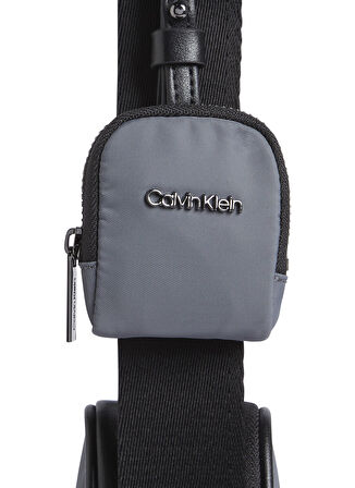 Calvin Klein Gri Erkek Postacı Çantası CK EST. NYLON CUBE REPORTER+CASE