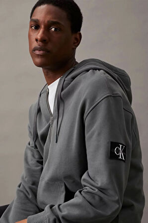 BADGE ZIP THROUGH HOODIE