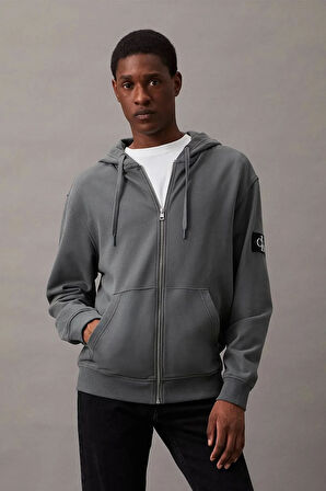 BADGE ZIP THROUGH HOODIE