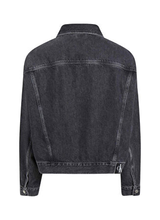 Calvin Klein Jeans Antrasit Kadın Denim Ceket BOXY DENIM JACKET