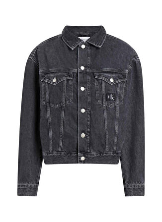 Calvin Klein Jeans Antrasit Kadın Denim Ceket BOXY DENIM JACKET