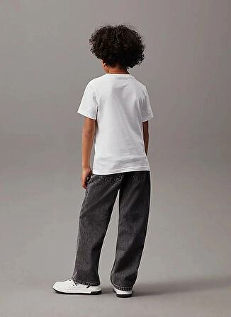 Calvin Klein Baskılı Beyaz Erkek Genç  T-Shirt IU0IU00624YAF