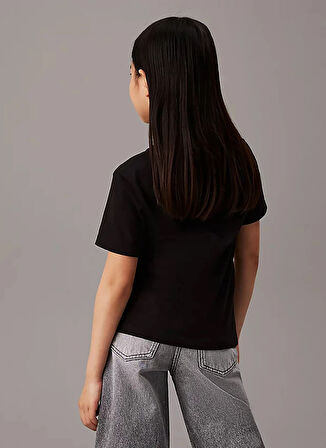 Calvin Klein Baskılı Siyah Erkek Çocuk  T-Shirt IU0IU00624BEH
