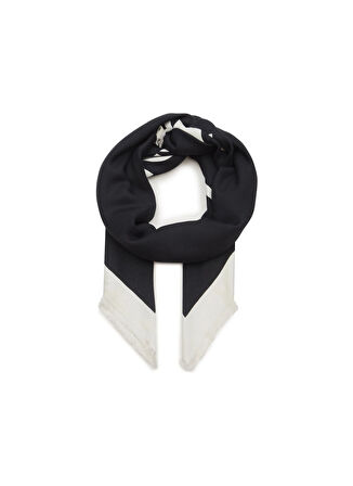 Calvin Klein Siyah Kadın Atkı CONTRAST LOGO JACQUARD SCARF