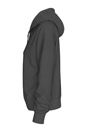 Kadın WASHED MONOLOGO REGULAR HOODIE Sweatshirt-Gri | S