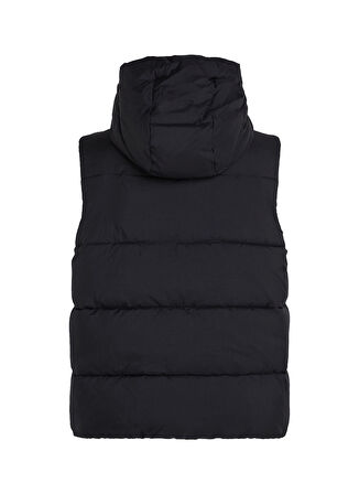 Siyah Kadın Fermuarlı Yaka Normal Kalıp Yelek 00GWF4O510BAE-PW - PADDED VEST