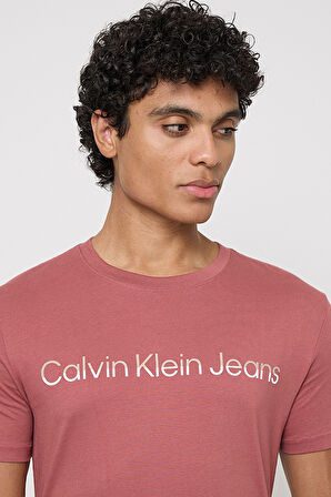 Erkek Logo Baskılı Kısa Kol T-Shirt - A. Pembe | M