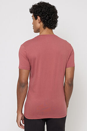 Erkek Logo Baskılı Kısa Kol T-Shirt - A. Pembe | L