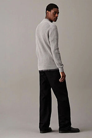 WOVEN LABEL ZIP THROUGH SWEATER