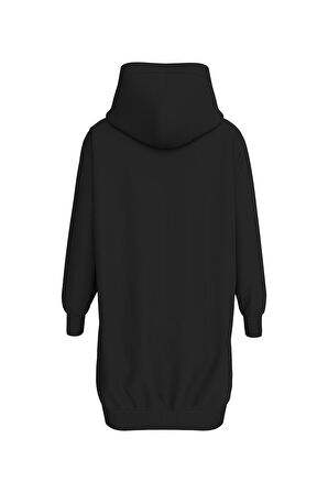 Kadın Chenille Monologo Kapüşonlu Elbise - Siyah | XS